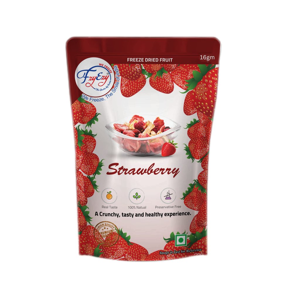 FZYEZY Natural Freeze-dried Strawberry Fruit for Kids and Adults | Camping Vegan Dried Healthy Fruits | Survival Food | Pantry Groceries dehydrated Snacks | (Strawberry Slice | 16 gm)