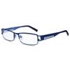 TIZIANO Full Rim Metal Reading Glasses with Spring Hinge (Model: Ditto VX-101 Blue +3.00 with Rectangular Eyeshape) view 2
