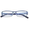 TIZIANO Full Rim Metal Reading Glasses with Spring Hinge (Model: Ditto VX-101 Blue +3.00 with Rectangular Eyeshape) view 4