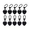 10pcs Zipper Pull Replacement, Detachable Metal Zipper Pull Kit Heart Shaped Zipper Pulls for Coats Backpacks Jackets Pants Jeans Suitcase Purses Handbags (Black) view 1