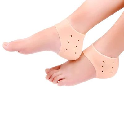 Adbeni Gel Heel Pad Socks For Heel Swelling Pain Relief,Dry Hard Cracked Heels Repair Cream Foot Care Half Ankle Support Cushion - For Men And Women,FC1002