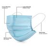 savsons Nonwoven Fabric Disposable Face Mask with Nose Clip for Unisex blue color view 3