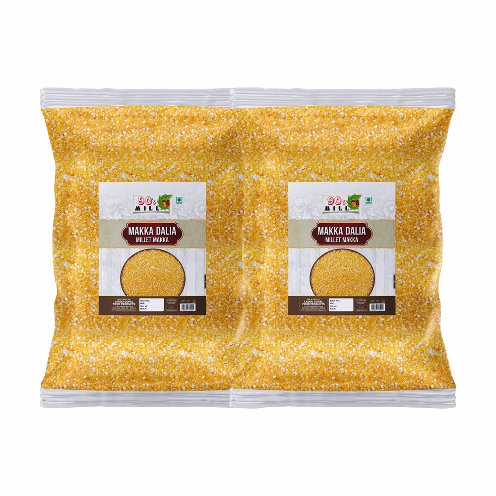 Diwali Sale Organic Broken Maize (Makka Dalia) / Corn Gluten Free Porridge/Daliya/Khichdi,|Maize Cracked Makki Daliya, Corn Daliya-3960g(1980g*2Pkt) Great Indian Festival