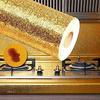 DIOXIT Golden Aluminium foil Stickers, Oil Proof Kitchen Stove Stickers, Waterproof & Heat Resistant Contact Paper for Kitchen and Multiple uses in Home (Golden Foil 60 X 200 CM 1 Unit) view 1