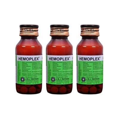 J & J DeChane - Hemoplex 100 Tablets - Pack of 3