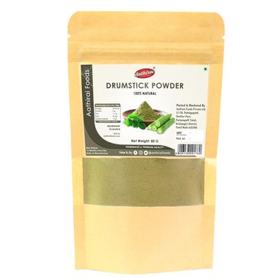 Aathirai Drumstick Powder | 80 GMS | 100% Natural, Pure | Immunity Booster | Moringa Powder Rich in Iron | No Artificial Flavor & Preservative