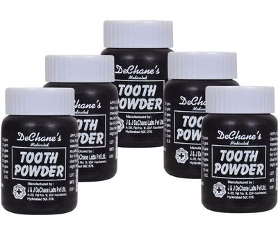 J & J DeChane - Medicated Tooth Powder 50gm - Pack of 5
