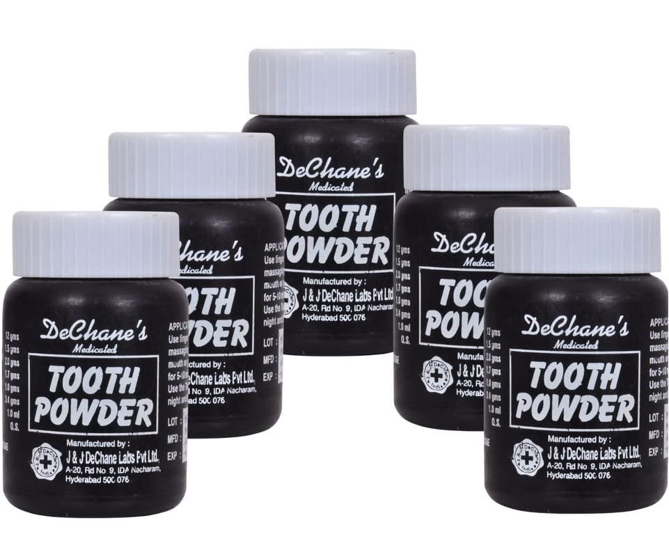 J & J DeChane - Medicated Tooth Powder 50gm - Pack of 5