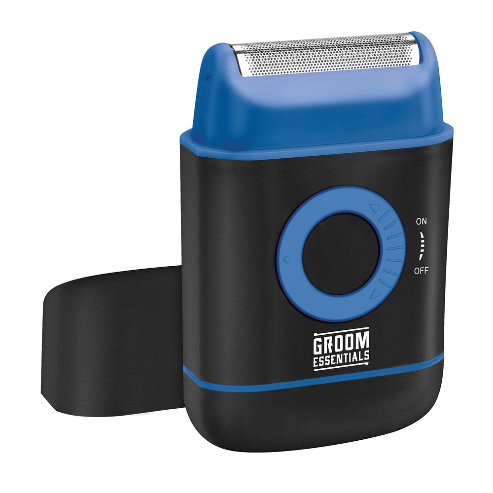 Groom Essentials Travel Foil Shaver for Men | Pop-Up Precision Beard Trimmer for Men | Mens Electric Shaver | Electric Razor for Men | Electric Shavers for Men | Rotating On/Off Switch | Batt-Operated