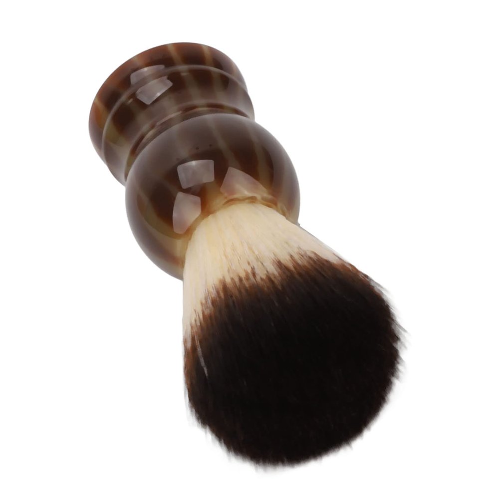 Shaving Brush, Lightweight Synthetic Bristles Fast Dry Removes Residue Beard Duster Brush Curved Handle for Home for Male