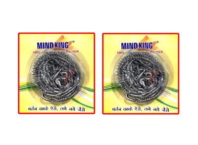 MINDKING Stainless Steel Multipurpose Scrubber 10 Gm (2-Piece)