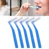 Fdit 5Pcs L Shaped Interdental Brushes to Effectively Plaque and Remove Braces Suitable for Dental Care (Blue) view 2
