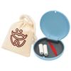 Dentosmile Slim Aligner Case with Silicone layer / Dental Orthodontic Retainer Box - Combo Pack Including (1 Case, 1 Y-Type Chewies and 1 Retriever with Cotton Bag Carry Case) (Sky Blue Case Combo Pack) view 2