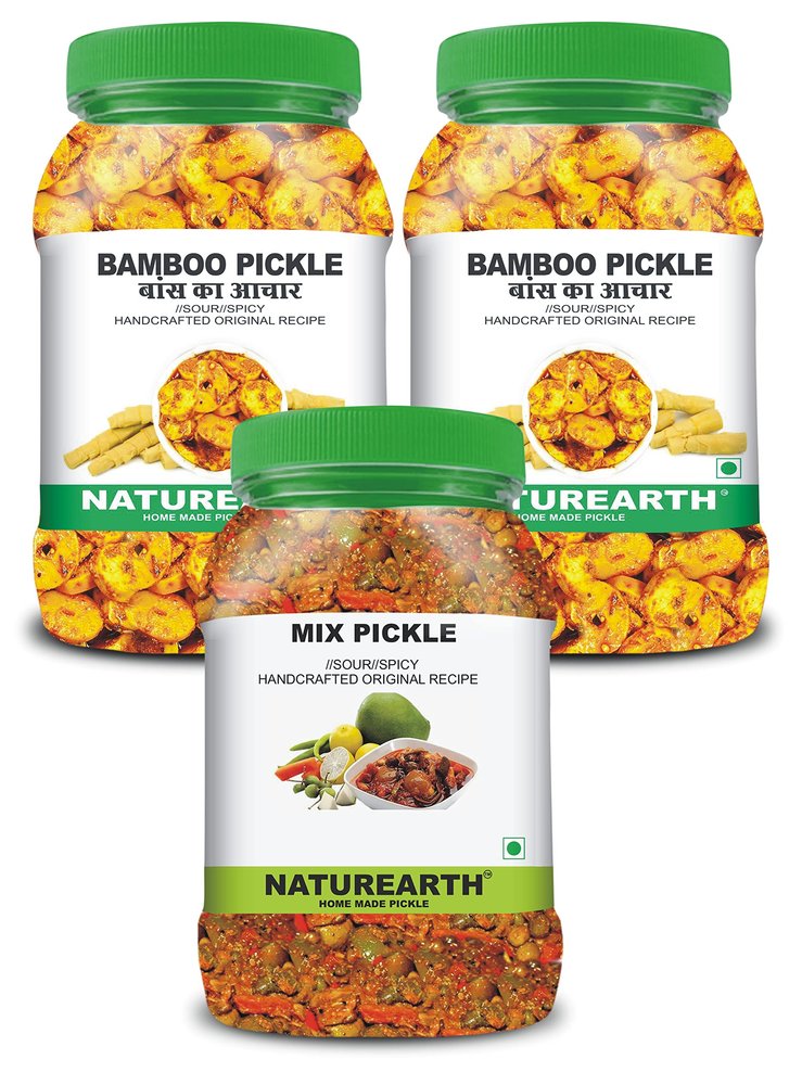 100% Natural Bamboo Pickle & Mix Pickle (600g) Primium Quality Achar