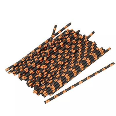 CORAL TREE Christmas Style Paper Straws for Drinking 50 Pieces | Completely Bio Degradable | Perfect for Cool Drinks. (Black)