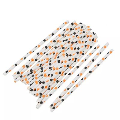 CORAL TREE Christmas Style Paper Straws for Drinking 50 Pieces | Completely Bio Degradable | Perfect for Cool Drinks. (White, Black)
