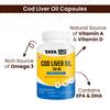 1MG Tata Cod Liver Oil Supplement with Omega 3,Vitamin A and D - 100 Capsules | Supports Heart, Brain, Joint and Vision Health | Fish Oil for Women & Men | No Fish Odour & Non-GMO view 3