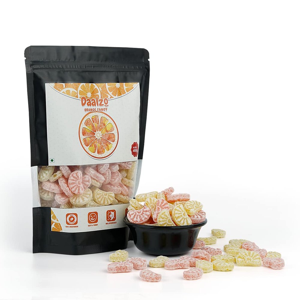 Daalzo Orange Candy/Lemon Candy/Flavored Sugar Candy/Assorted Sweet Candy Pack for Kids/Sweet & Chatpata Candy/Narangee Toffee/Orange Toffee/Naranga Mittai