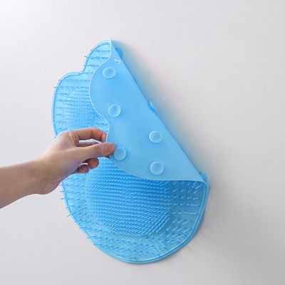 CALANDIS Shower Foot Scrubber with Suction Cups Non Slip for Men Teens Blue