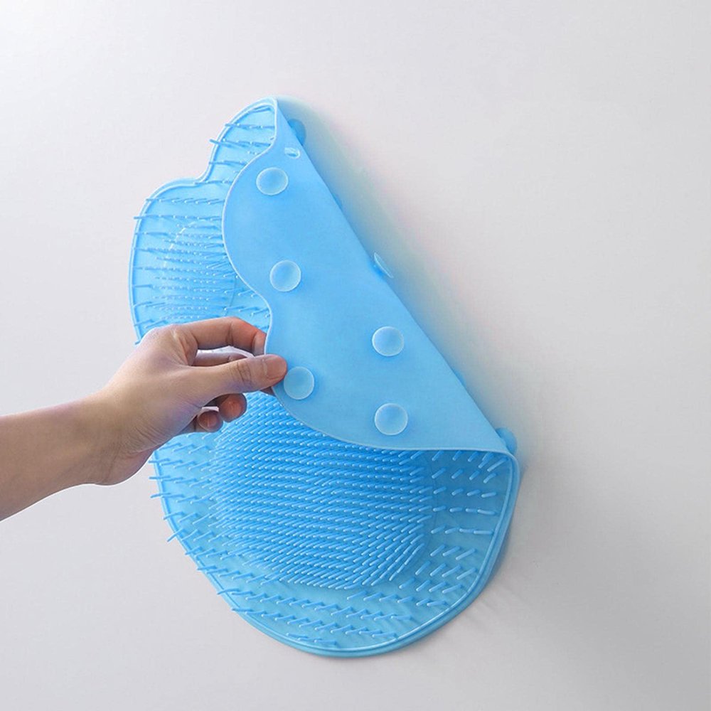 CALANDIS Shower Foot Scrubber with Suction Cups Non Slip for Men Teens Blue