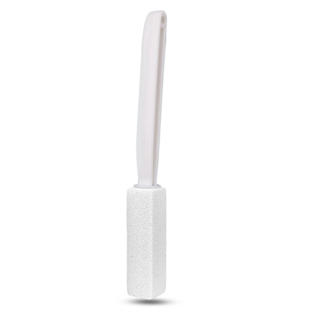CALANDIS Pumice Stone Toilets Brush with Handle for Rust Grill Feet Care Bath Pool White 20.5Cm