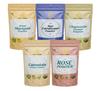 A D Food & Herbs Combo of Marigold/Rose/Blue Corn/Chamomile/Calendula Flower Powder Aromatic Edible for Homemade Lattes,Tea Blends,Bath Salts,Face packs & Body packs (50 GMS x Pack of 5) view 1