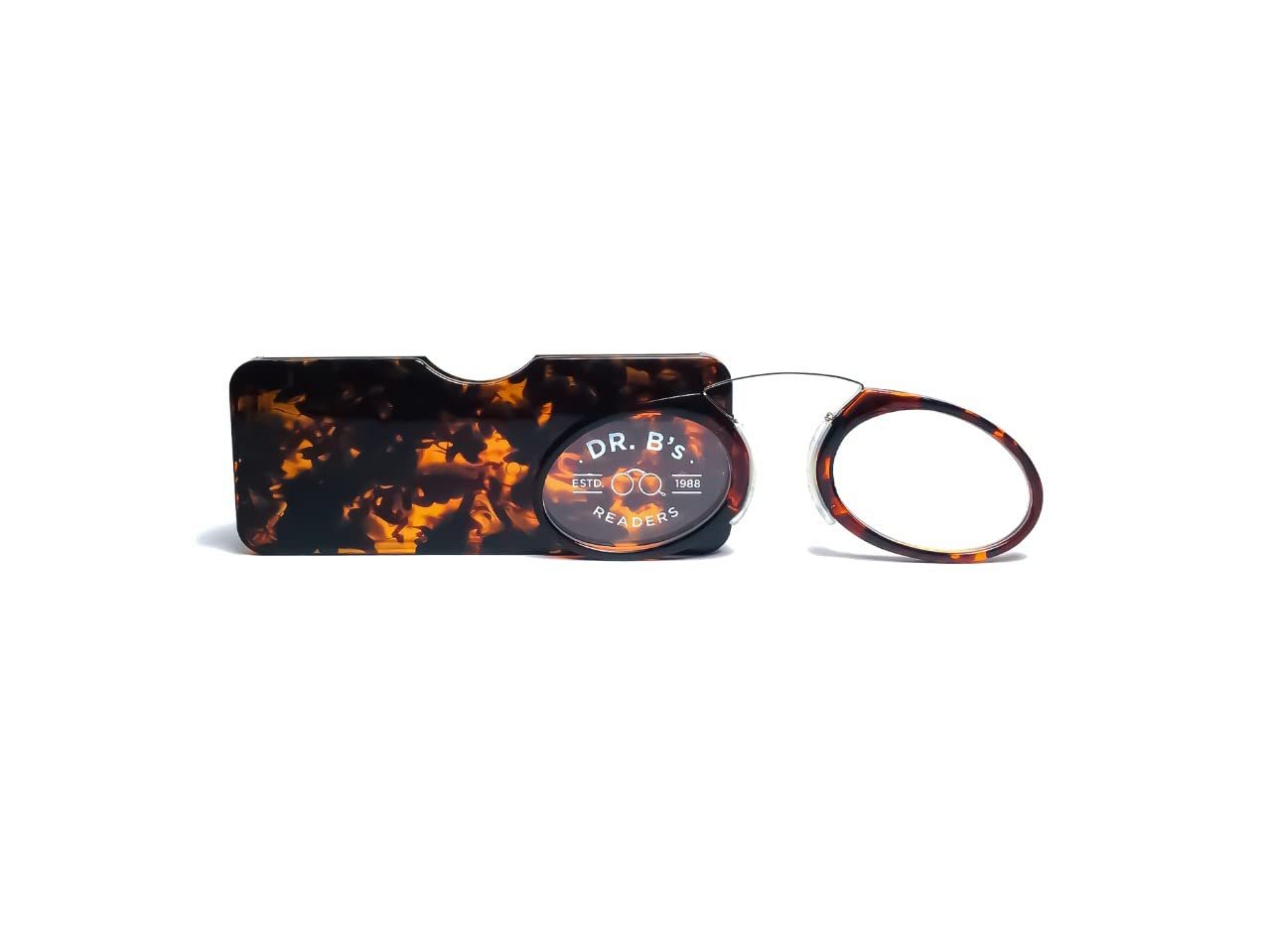 DR. B's Readers Nose Clip Reading Glasses | Universal Pod Case for Men & Women | Reduce Eye Strain & Fatigue | Lightweight Clear & Scratch Resistant Presbyopic Eyeglasses Reader(Tortoise shell +2.00)