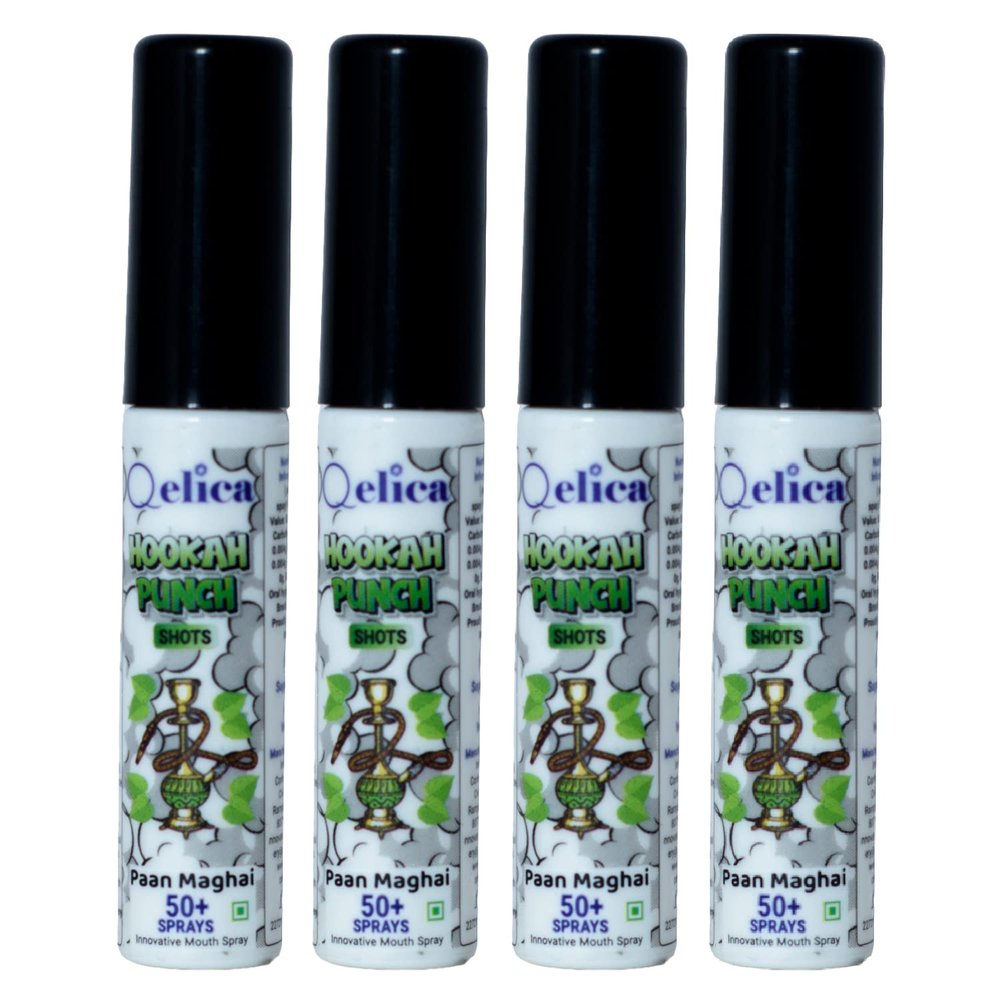 Qelica Paan Magahi Mouth Freshener Spray For Instant Fresh Breath | Oral Hygiene | Sugar Free | Longlasting Freshness Pack Of 4 (12gram)