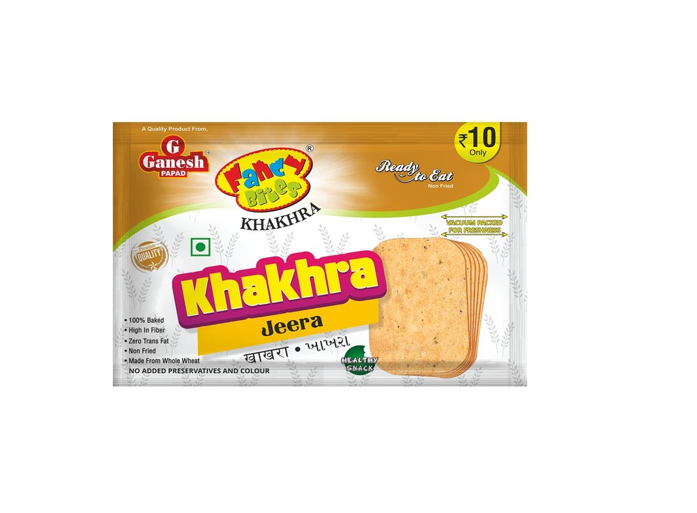 GANESH PAPAD FANCY BITES JEERA KHAKRA 25 GMS PACK OF 5