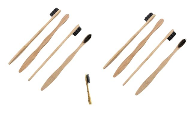 Aree Happy Mouth Happy Earth Slim Bamboo manual Toothbrushes (Pack of 8)