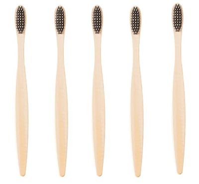 Aree Happy Mouth Happy Earth Slim Bamboo manual Toothbrushes (Pack of 5)