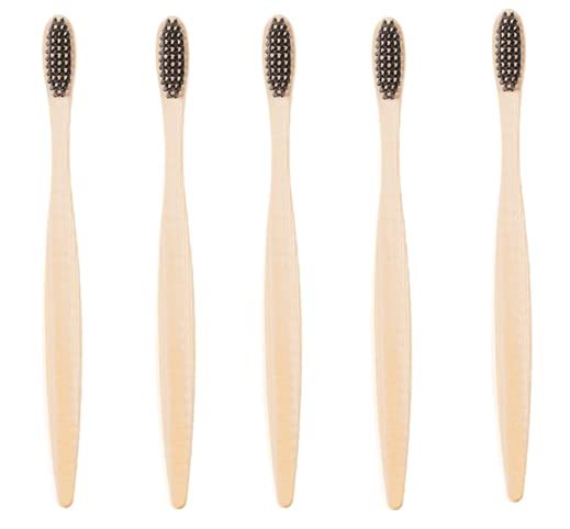Aree Happy Mouth Happy Earth Slim Bamboo manual Toothbrushes (Pack of 5)