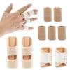 4pcs Trigger Finger Splints and 5pcs Finger Sleeves, 2 Sizes Pain Relief Finger Stabilizer Brace Finger Straightener Immobilization Splint for Broken Sprained Swollen Fingers (Skin Color) view 1