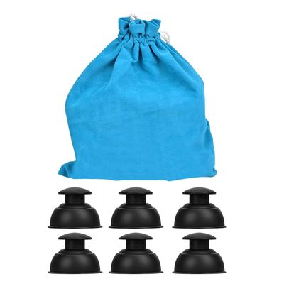 T.O.G. Silicone Vacuum Cups Black Accessories Personal Care 6Pcs With Bag