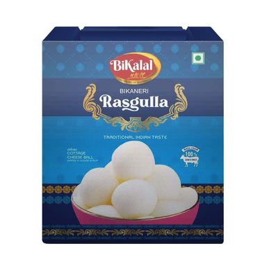 Bikalal Rasgulla | 1Kg | Authentic Indian Sweet Rich Flavor, Creamy Texture Rasgulla by Bikalal | Made with Sugar, Milk Solid Flavor Rasgulla | Authentic Bikaneri Spongy Sweets