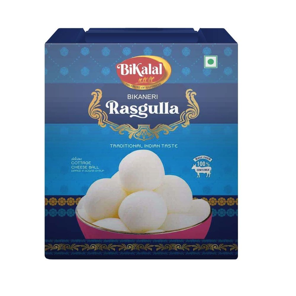 Bikalal Rasgulla | 1Kg | Authentic Indian Sweet Rich Flavor, Creamy Texture Rasgulla by Bikalal | Made with Sugar, Milk Solid Flavor Rasgulla | Authentic Bikaneri Spongy Sweets