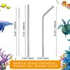 Baraky Stainless Steel Straws for Drinking with Brushes (1 Bent + 1 Straight + 1 Brushes) Set of 3 view 2