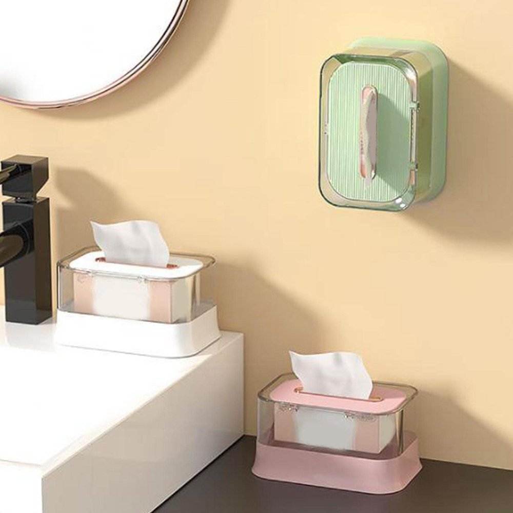 GAH Automatic Lifting Facial Tissue Box Transparent for Bedrooms Countertops