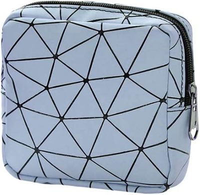 Firstdemand New Girl Women Sanitary Napkins Organizer Sanitary Napkins Pads Pouch Carrying Easy Bag Small Articles Gather Pouch Case Sanitary Napkin Zipper Bag (Light Blue)