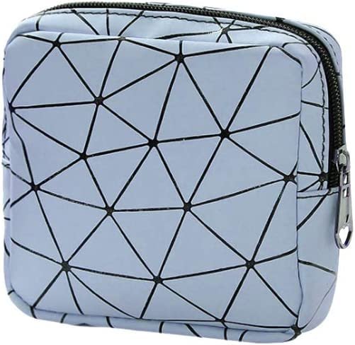 Firstdemand New Girl Women Sanitary Napkins Organizer Sanitary Napkins Pads Pouch Carrying Easy Bag Small Articles Gather Pouch Case Sanitary Napkin Zipper Bag (Light Blue)