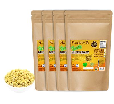 Nutrichik Bengal Gram Chikki - Gram Chikki - Porikadalai Mittai - 200gm (4 Packs)
