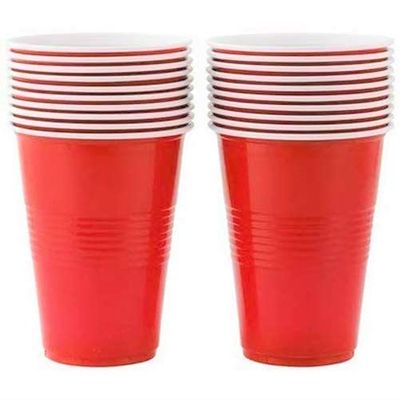 Red Drinking Beer Pong Glasses 450Ml -Pack of 50