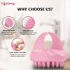 Lifelong Silicone Scalp Massager Shampoo Brush with Body Scrubber | Soft Silicone Hair Scrubber for washing hair, Scalp Brush for Hair Growth & Dandruff Treatment |Wet Dry Hair Massager for All Hair Types of Women(Baby Pink, LLM684) view 2