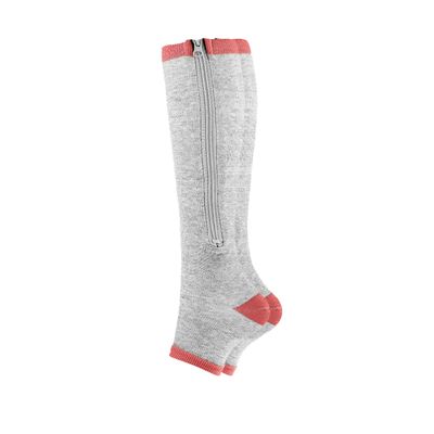 1 Pair Socks Zipper Leg Calf Sleeves Toeless for Running Hiking Climbing Driving Standing Flight Swelling Pain Relieve One Pair Grey Large