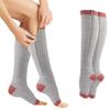 1 Pair Socks Zipper Leg Calf Sleeves Toeless for Running Hiking Climbing Driving Standing Flight Swelling Pain Relieve One Pair Grey Large view 3