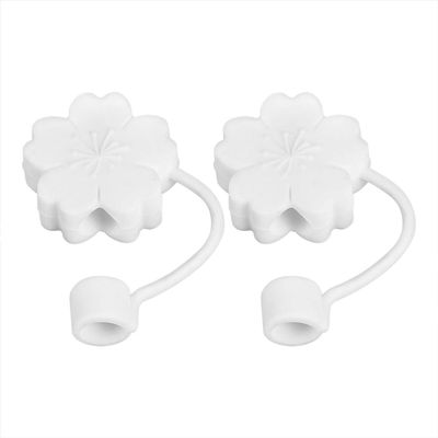 ABOOFAN 2Pcs Silicone Straw Covers Cap Reusable Drinking Straw Tips Lids Cute Straw Topper for Reusable Straws