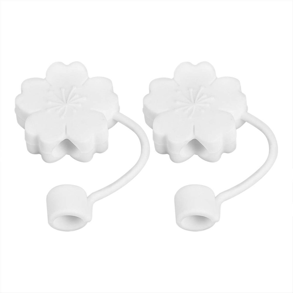 ABOOFAN 2Pcs Silicone Straw Covers Cap Reusable Drinking Straw Tips Lids Cute Straw Topper for Reusable Straws