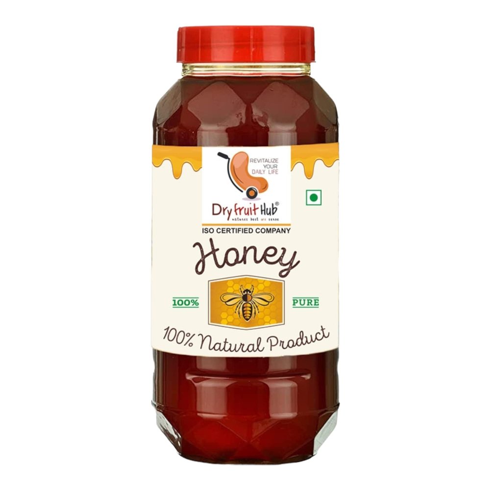 Dry Fruit Hub 100% Pure Honey 2kg | Shahad | Raw Organic Honey | Multifloral Wild Honey With Every Bottle Unique Serial Number Provided By AGMARK OF INDIA (APIS DORSATA BEE HONEY,) Pack OF 2 Each 1 kg
