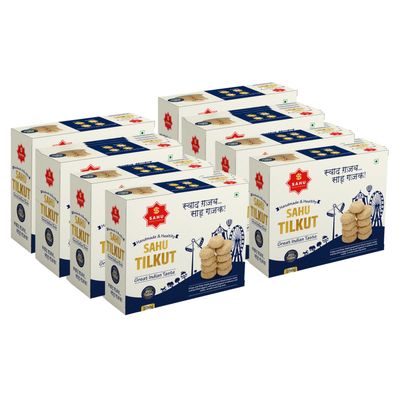 SAHU GAJAK BHANDAR Special Kutema Gajjak 250g | Tilkatri | Tilkoot | Tilkut | Gud Gazak | Sweets and Snacks | No Added Preservatives and Colours and Flavours (Pack of 8)