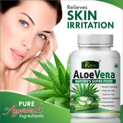 Aloe Vera Health Capsules | Aloe Vera Capsule Prevents Dark Spots & Acne (Pack Of 1, 60 capsule)